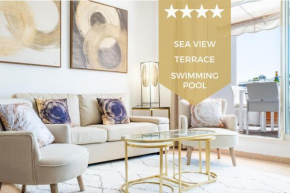 3-Room Luxury Apartment with Pool and Sea View Steps from the Beach